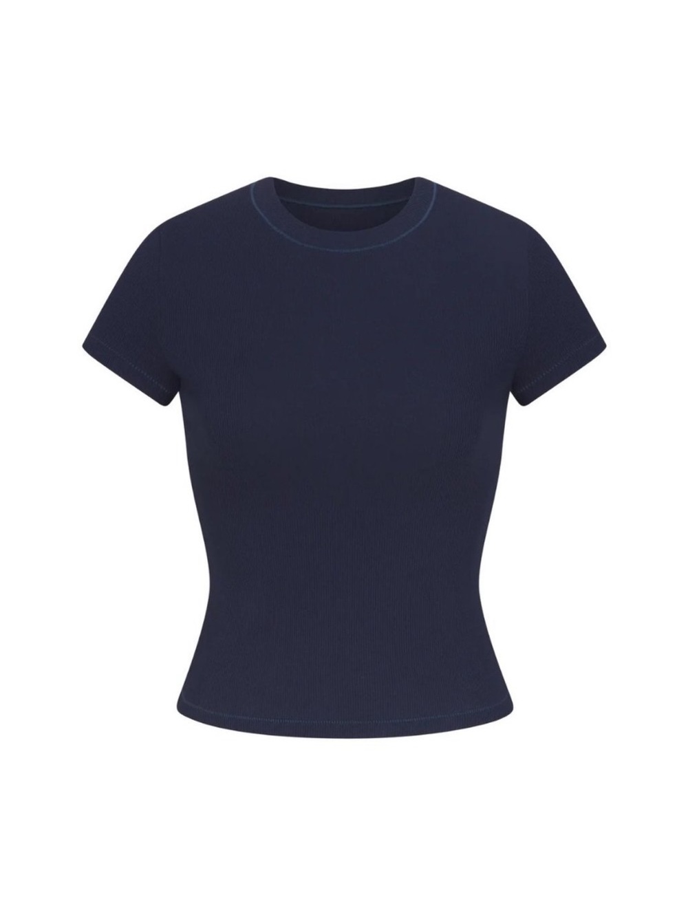 Skims Cotton Rib T-Shirt - Navy NWT